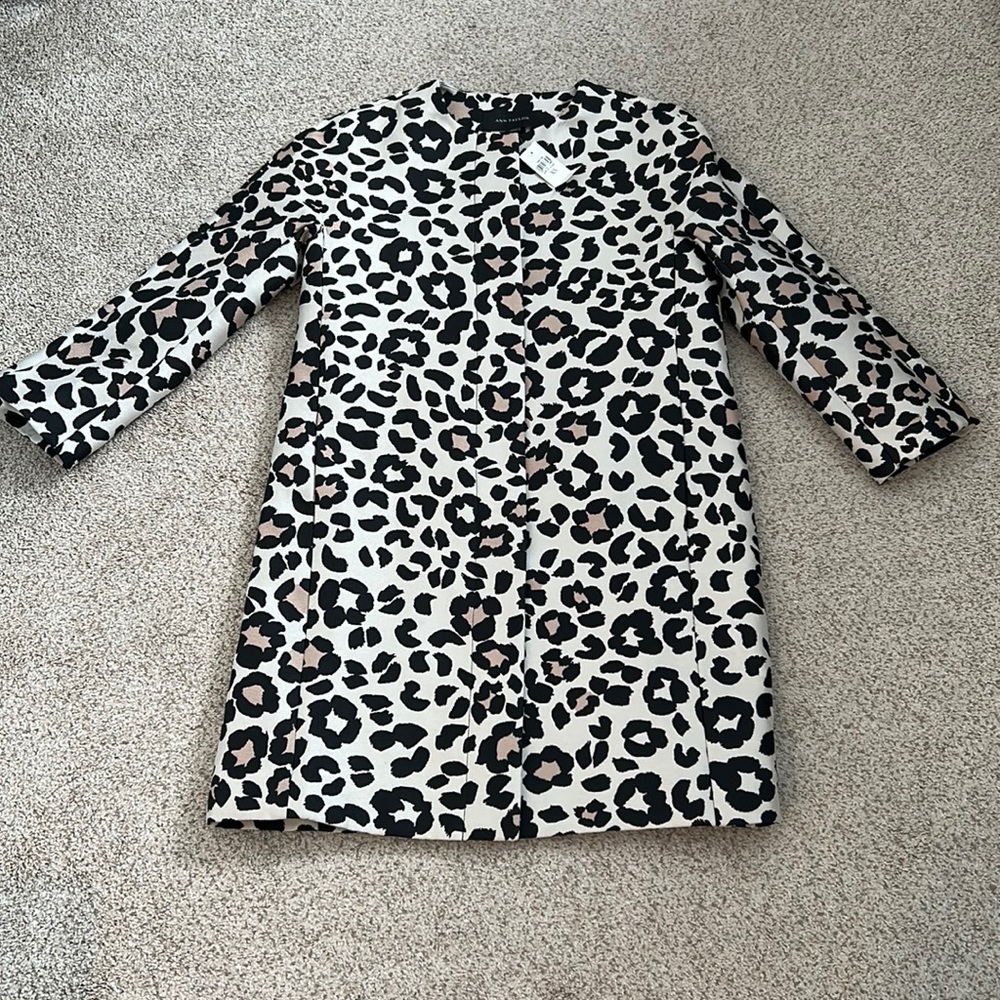 NWT Ann Taylor Leopard Print Coat, XS
